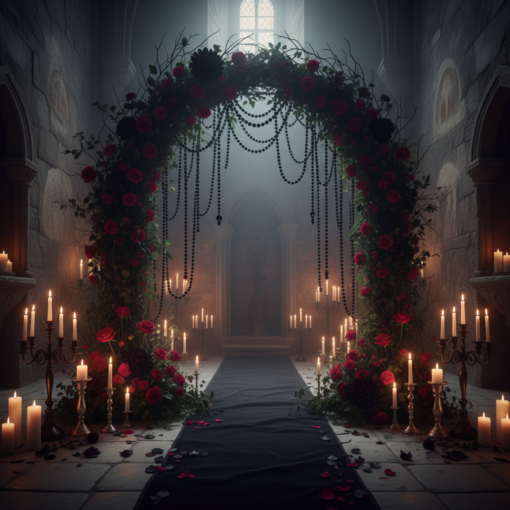 Pearl Bead Garland Ideas for Gothic Weddings: A Room-by-Room Guide to Dark Romance Decor