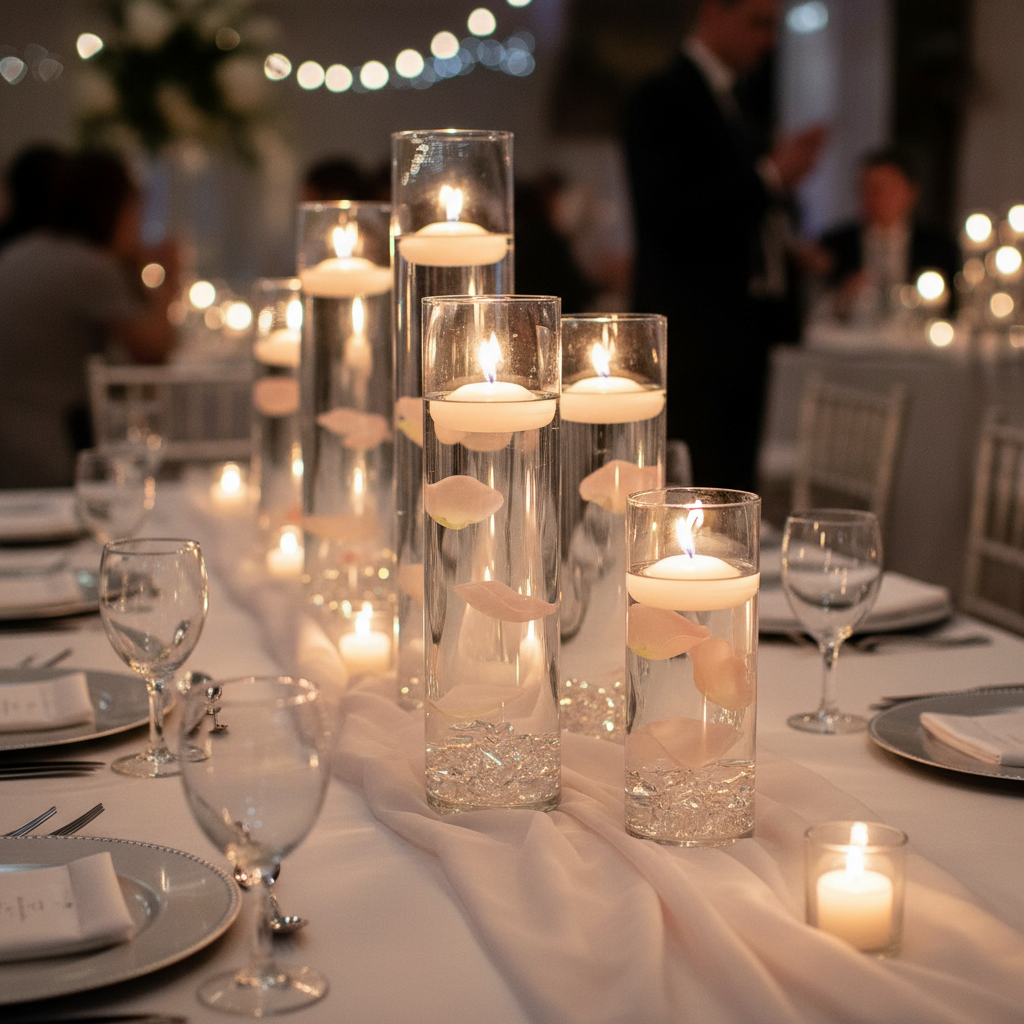 Floating Candles for Wedding Reception Centerpieces: A Room-by-Room Guide to Creating a Glowing, Romantic Atmosphere