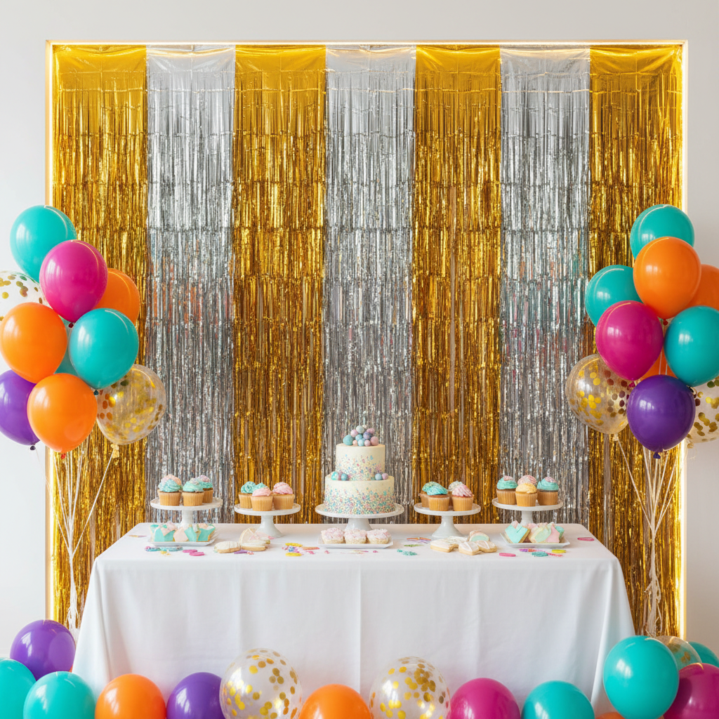 The Real Difference Between Metallic Tinsel Garland and Fabric Backdrop Party Decorating — And Which One Fits Your Event Setup