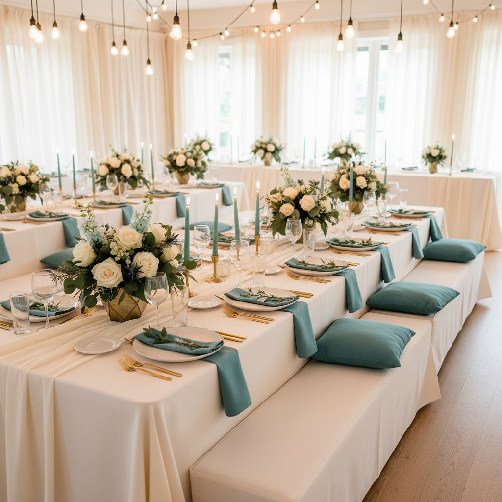 Rectangular Tablecloth Ideas for Wedding Banquets Sizing Decoded: How to Pick the Right Drop Length for Head Tables, Guest Tables, and Buffet Spreads