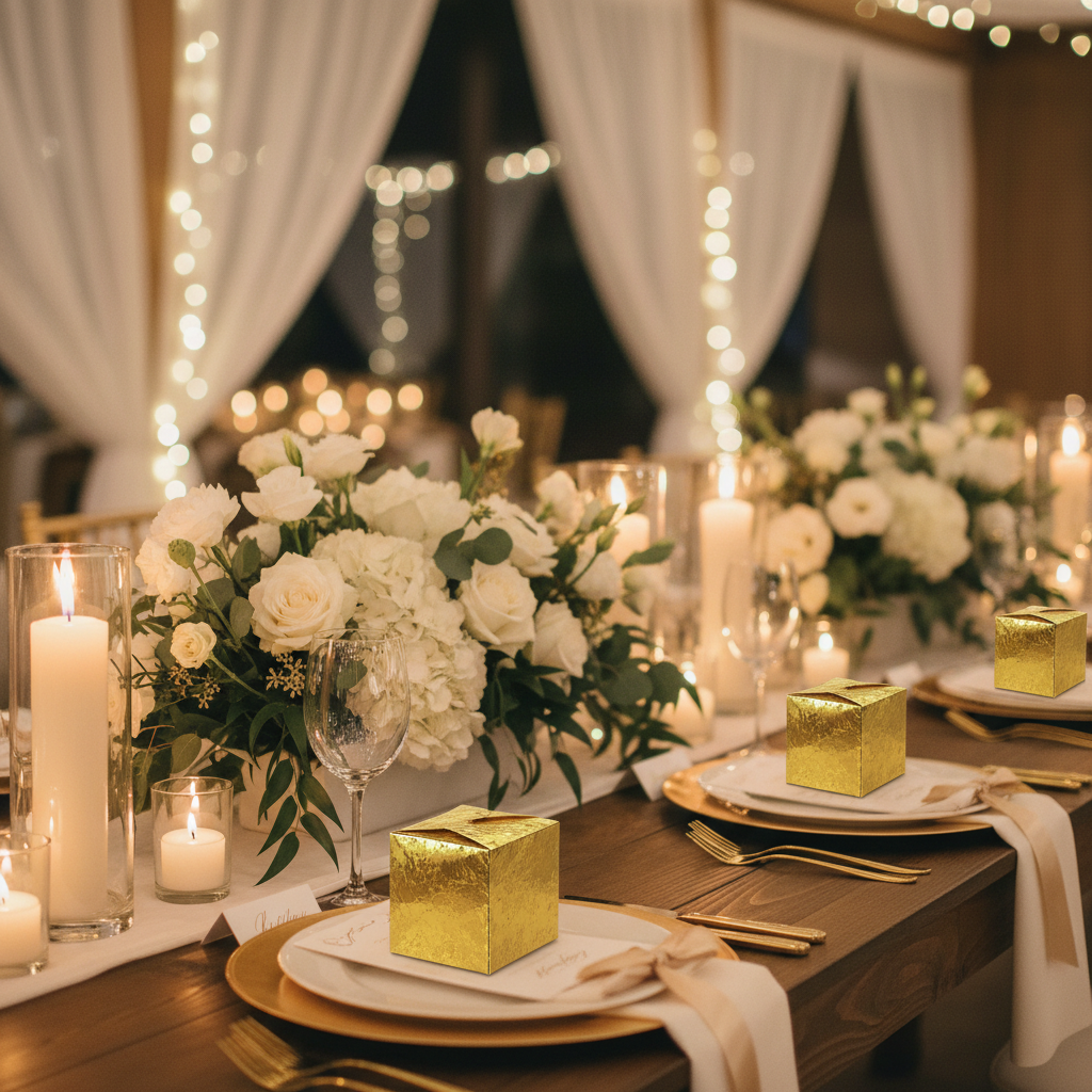 Choosing Metallic Gold Favor Boxes for Wedding Guest Gifts: A Room-by-Room Guide to Styling Your Celebration
