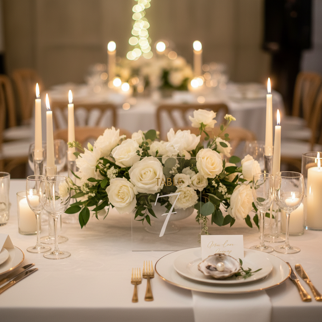 Clear Acrylic Table Number Signs for Wedding Receptions, Decoded: How to Choose the Right Display for Outdoor Ceremonies, Ballroom Dinners, and Garden Parties