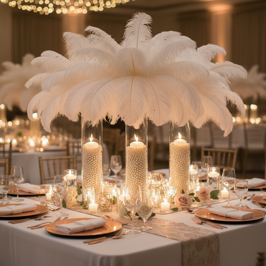 Ostrich Feather Centerpieces for Wedding Tables: A Room-by-Room Guide to Choosing the Right Height, Color, and Vase