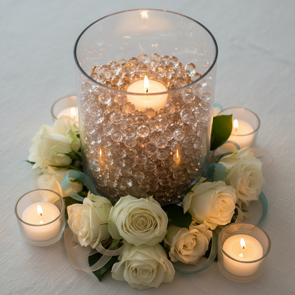 Acrylic Gem Vase Fillers on Paper, Stunning Centerpieces at Your Reception: Reading Filler Specs