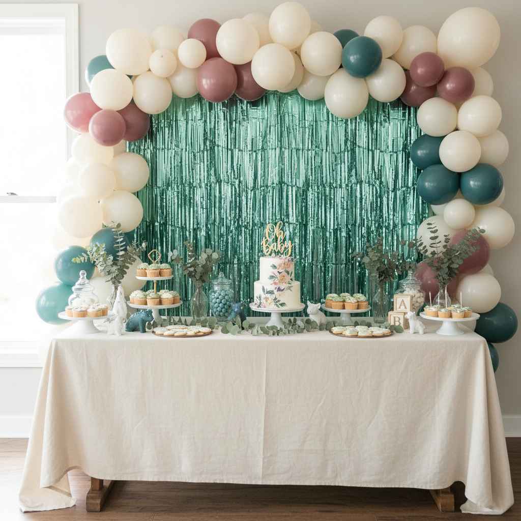 Sage Green Fringe Backdrop Curtain Party Decor Trends Worth Following — and 3 You Should Skip