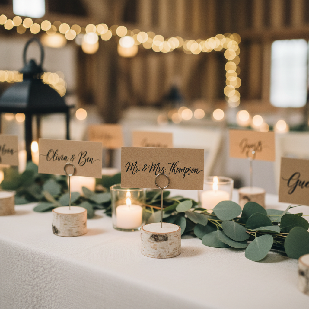 Rustic Wood Place Card Holders for Wedding Tables: Built for Restaurant Menus, Marketed to Brides
