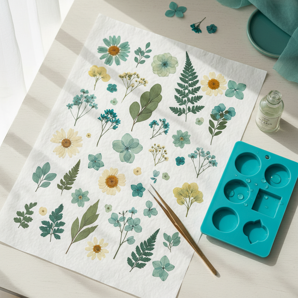 Flower Placement, Not Flower Type: What Produces Stunning Results in Dried Pressed Flowers for Craft Resin Projects