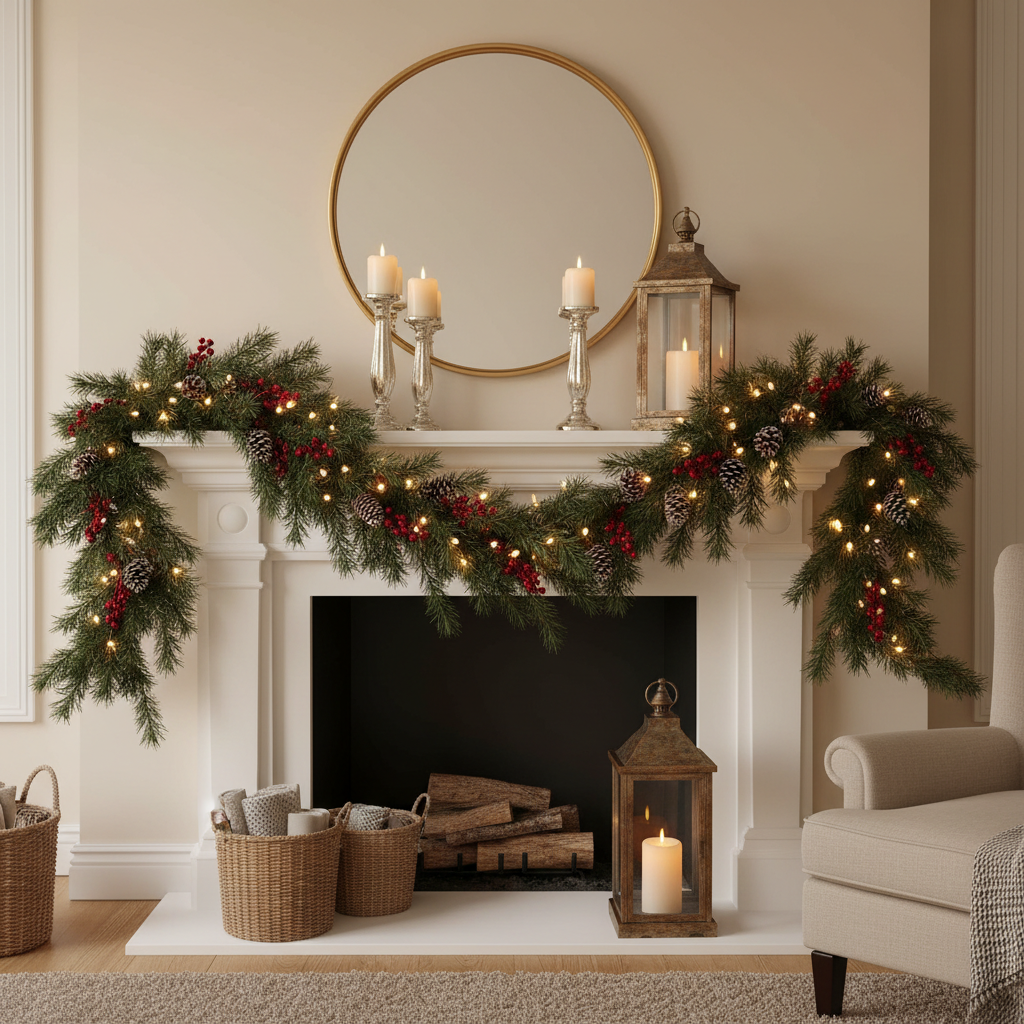 Your Mantel Looks Bare Every Christmas — Here's How to Fix It with Artificial Pine Garland That Actually Stays Put