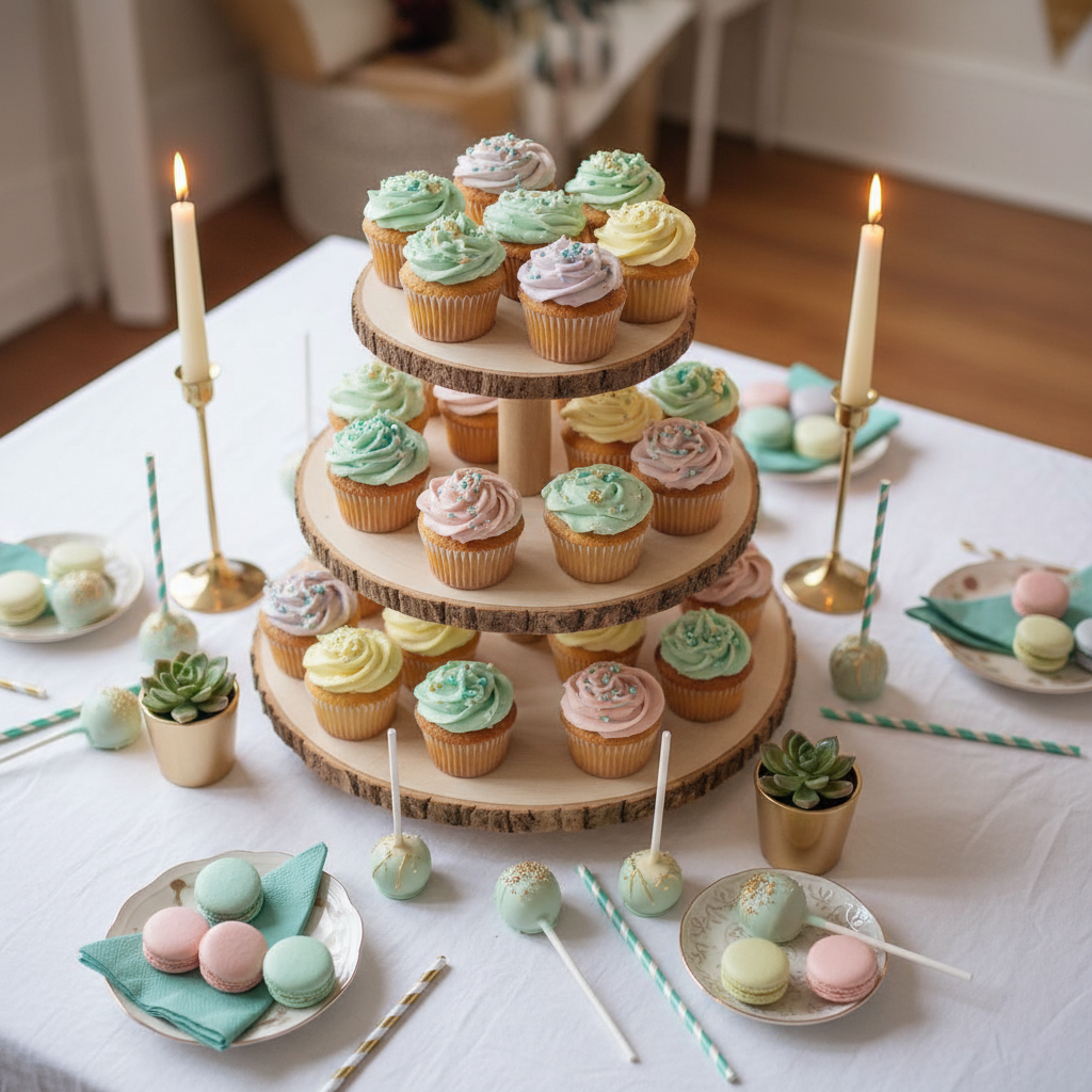 Your Dessert Table Looks Flat Without Height — How a Wooden Cupcake Tower Stand Changes the Whole Setup