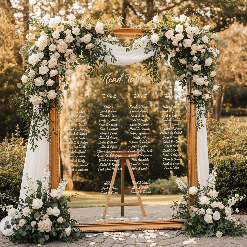 Mirror, Acrylic, or Frame? Sorting Through Real Wedding Seating Chart Sign Ideas Before You Commit