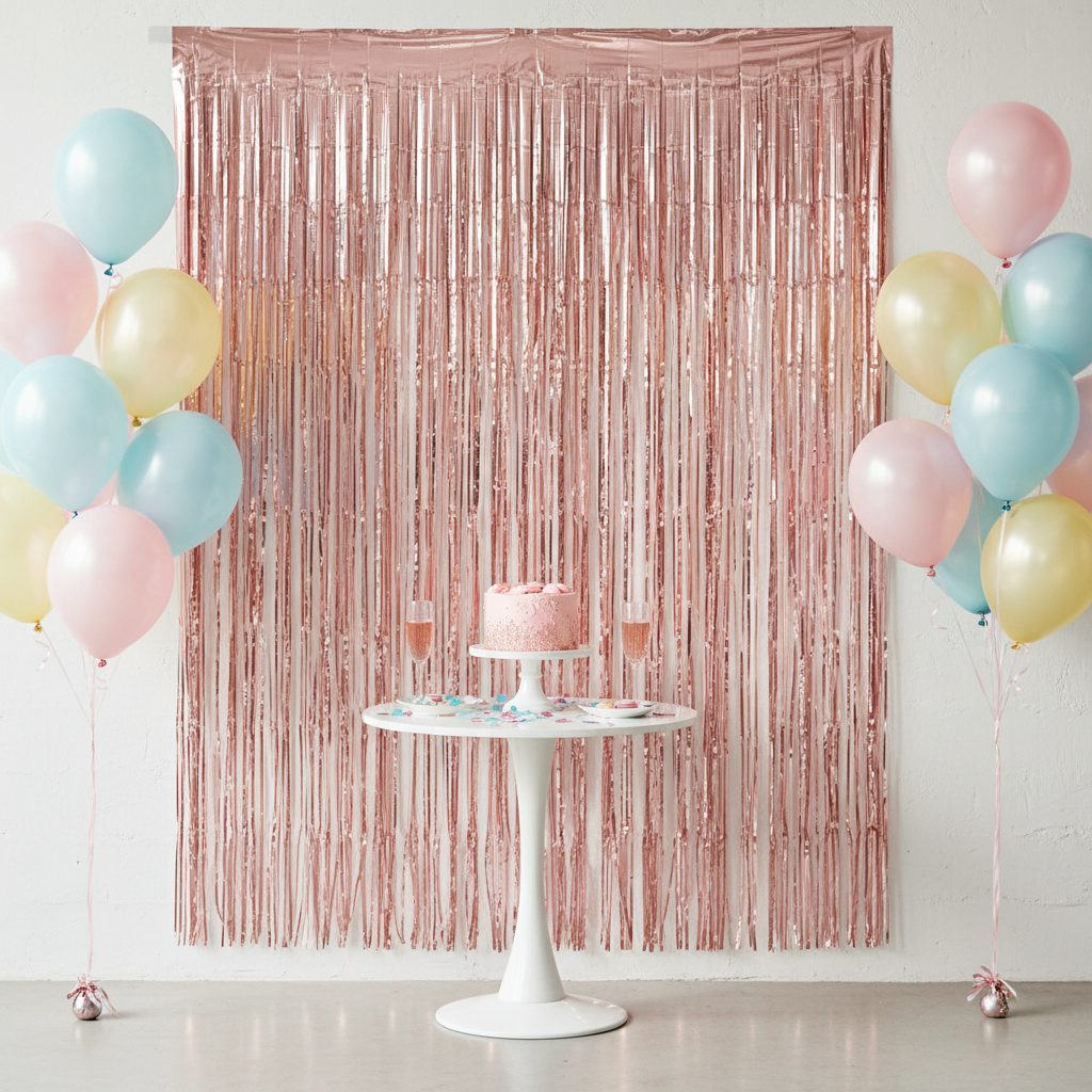 Small Space, Big Impact: How to Use Metallic Tinsel Garland in a Party Backdrop