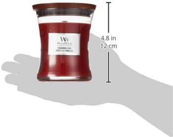 Jar Candle with Cinnamon Chai Scent, Hourglass Shape and Wooden Lid