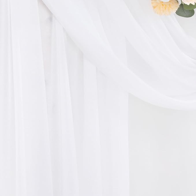 Sheer Outdoor Curtain Panels, White Gauze, 4 Pack 29 x 20 Ft