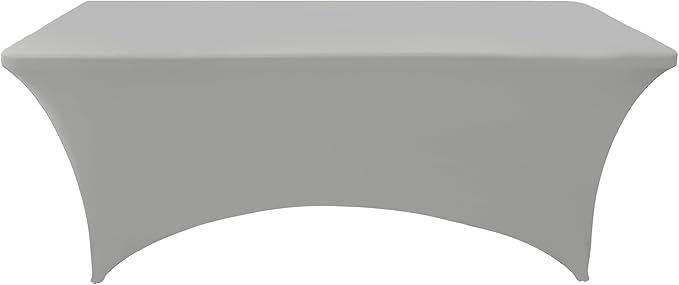 113 6-Pack 6ft Spandex Table Covers for Rectangle Standard Folding Tables - Wrinkle Resistant Stretch Tablecloths - Ultimate Fitted Table Protector for Parties, Banquet, and Wedding