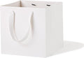 White Paper Gift Bag Small Square Bottom Kraft Paper Bags with Handles for Wedding Baby Shower Birthday Party (White, 8 x 8 x 8 in, 10 CT)