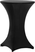 Tina's 30x42 Inch Highboy Spandex Cocktail Table Covers, 10 Pack – Black