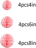Honeycomb Balls Decorations 4'' 6'' 8'' Party Honeycomb Ball, 15pcs