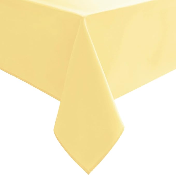 Hiasan Light Yellow Tablecloth for Rectangle Tables - Waterproof and Spillproof Washable Fabric Table Cloth for Dining Room Kitchen Party, 60 x 102 Inch