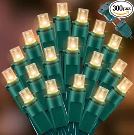 Indoor String Lights, 300 Warm White LEDs, 64.8ft, Waterproof