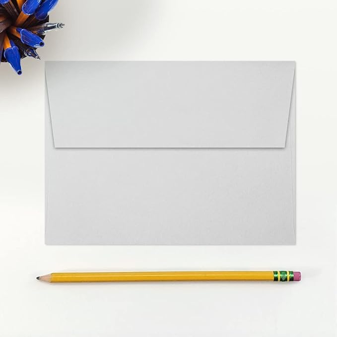 LUXPaper A7 Invitation Envelopes | Peel & Press | 5 1/4" x 7 1/4" | Gray | 80lb. Text | 100% Cotton | 1,000 Qty