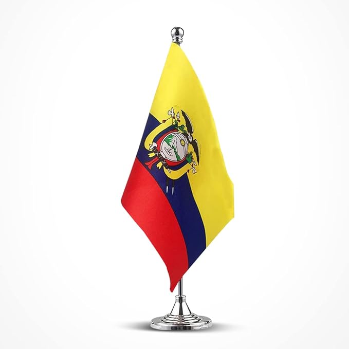 Ecuador Flag Ecuadorian Flags, Small Mini Ecuadorian Desk Flag, Used for Table Office Classroom Home Patriotic Events Decorations