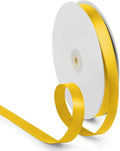 5/8 Inch 100 Yards Satin Ribbon Yellow, Solid Color Fabric Ribbon for Gift Wrapping, Wedding, Polyester Gift Ribbon for Birthday Party Decoration, Craft, Hair, Floral, Sewing