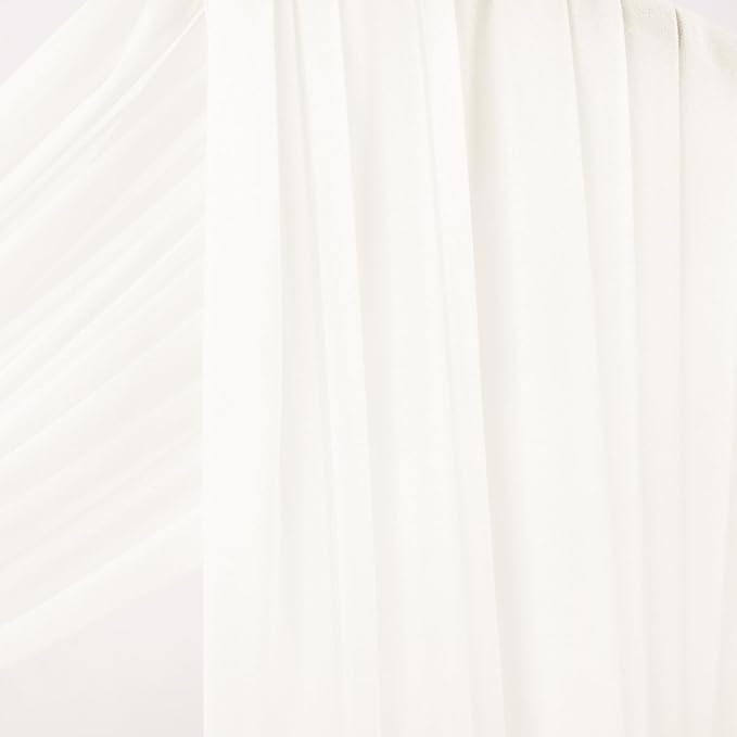 Arch Drape Curtains in Sheer Ivory Chiffon, 4 Panels, 29 x 20 Ft Each