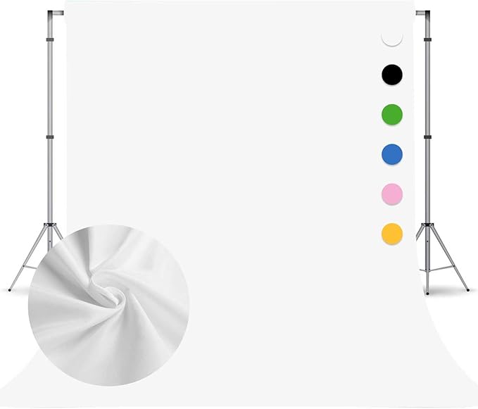 White Photography Backdrop for Photoshoot,Photo Backdrop Curtain,Perfect White Background for Party Portrait Photoshoots Video Studio 8FTx10FT