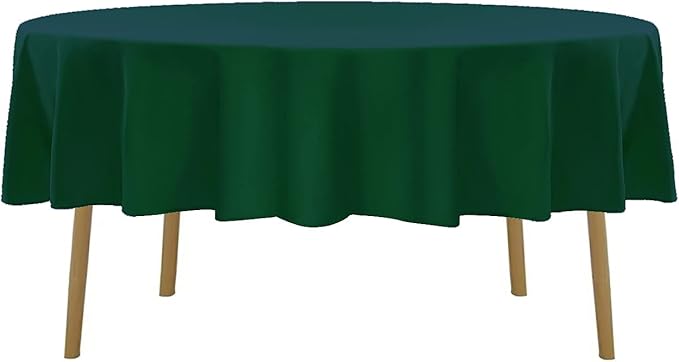 70 inch Round Tablecloth Washable Polyester Table Cloth Decorative Table Cover for Wedding Party Dining Banquet（70 inch, Hunter）