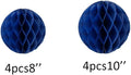 8pc Honeycomb Balls Party Decorations 8'' 10'' Tissue Paper Pom Poms