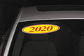 Red EZ-Line Oval Model Windshield Year Stickers for Car Windows