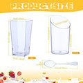 Mini Dessert Cups with Spoons Include 3 Oz Square Plastic, 200 Pcs