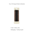 26Gauge Coffee Color Metal Floral Wire, 3 Rolls