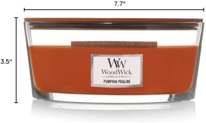 Jar Candle in Pumpkin Praline Scent, Orange, 2.85 lb Ellipse Vessel