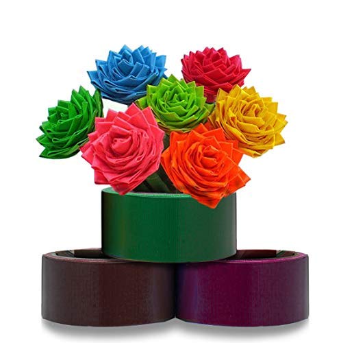 GiftExpress 12 Assorted Colored Duct Tapes 10 Yards x 2 Inch Rolls,12 Multi Purposes Bright Colors Tapes Great Do It Yourself Art Kit Home School