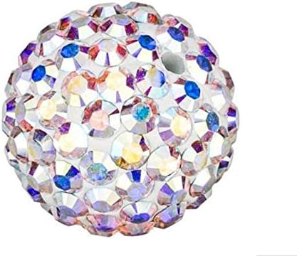 100pcs Adabele Grade A Suncatcher Crystal Rhinestone Pave Loose Beads 12mm Clear AB Polymer Clay Disco Ball Spacers Compatible with Shamballa All Craft Jewelry Making DB12-2
