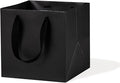 Black Paper Gift Bag 12 in Paper Gift Box Large Square Bottom Kraft Paper Bags with Handles for Wedding Baby Shower Birthday Party (Black, 12 x 12 x 12 in, 10 CT)