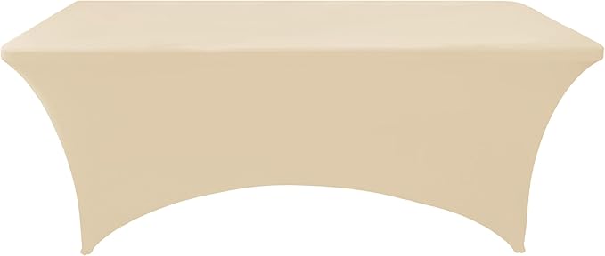 2-Pack 4ft Spandex Table Covers for Rectangular Folding Tables - Wrinkle Resistant Stretch Tight Table Cloths - Ultimate Fitted Table Protector for Parties, Banquet, and Wedding