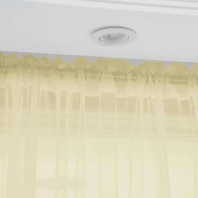 Window Light Yellow Sheer Curtains 130 Inches Long 2 Panels Sheer Curtain Basic Rod Pocket Panel for Bedroom Children Living Room Yard Kitchen (Light Yellow, 52" W x 130" L | 2 pcs)