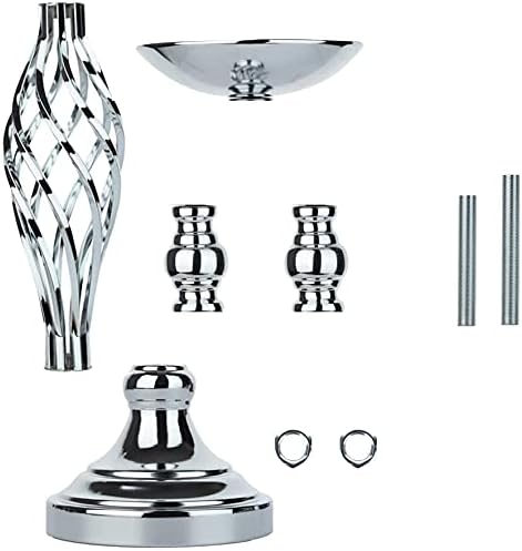 Candlestick Holders, 2-Piece Metal Flower Stand Centerpiece, 20.5-Inch