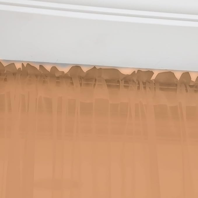 Window Brown Sheer Curtains 145 Inches Long 2 Panels Sheer Curtain Basic Rod Pocket Panel for Bedroom Children Living Room Yard Kitchen (Brown, 52" W x 145" L | 2 pcs)