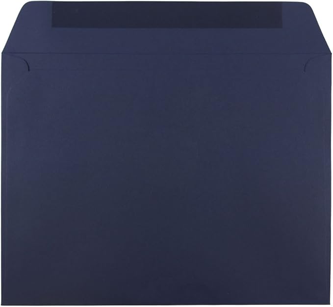 JAM PAPER 9 x 12 Booklet Premium Envelopes - Navy Blue - Bulk 1000/Carton