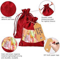 Gift Bags, 50 Pack Red Linen Sheer Organza, 4x6 Inch with Drawstring
