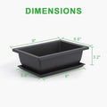 Bonsai Training Pots 3 Packs with Drainage Humidity Trays, 9Inch