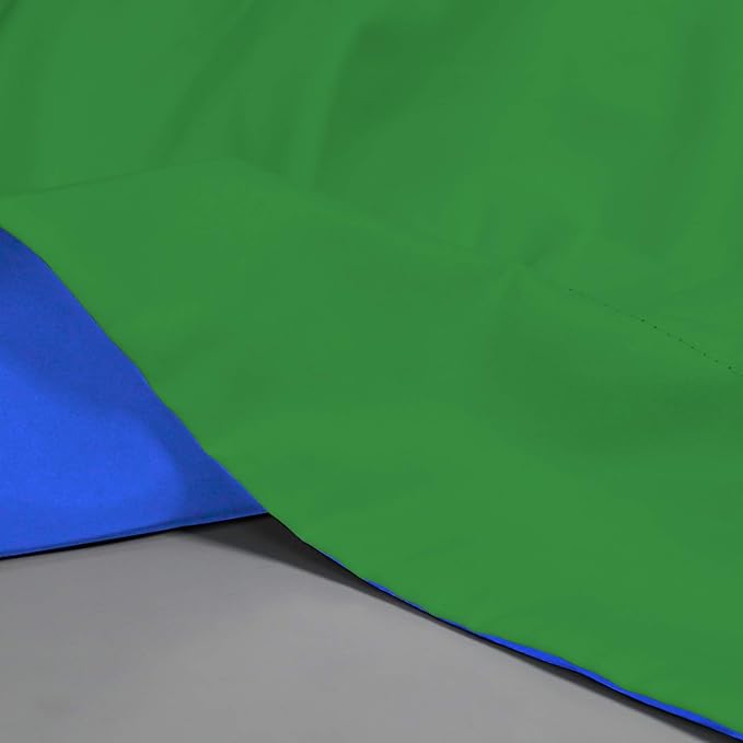 ISSUNTEX 5X7 ft Background Muslin Backdrop, Photo Studio, Collapsible High Density Screen for Video Photography and Television-Blue/Green