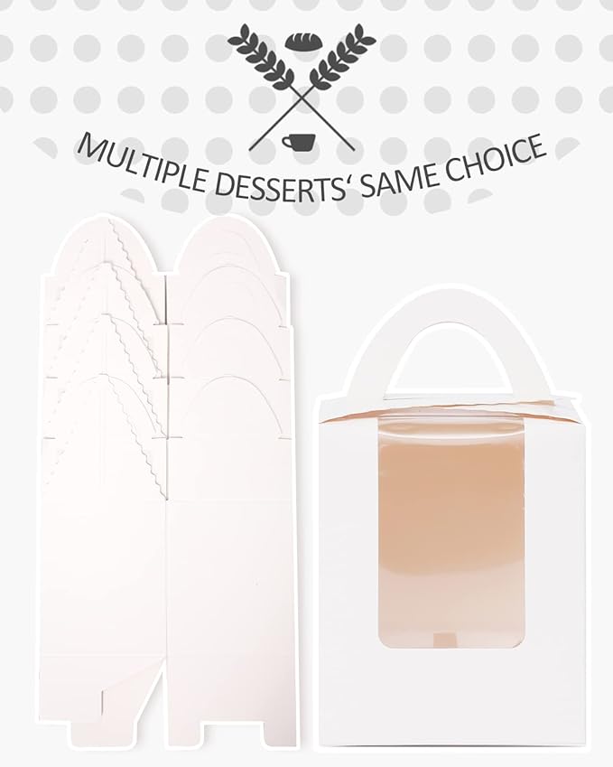 Cupcake Carriers 100 White Boxes with 100 Holder Inserts, 3.7 x 3.7 x 4.5 Inch
