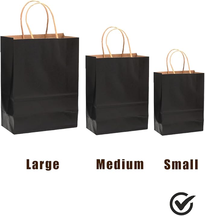 qiqee Small Size Paper Gift Bags With Handles 8.3"x6"x3.15" 16 Solid Colors Party Favor Bags（16-Packs）
