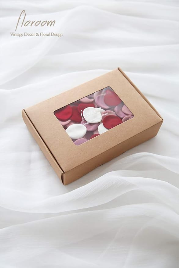 Confetti Rose Petals, 500 Maroon Satin Petals for Weddings & Parties