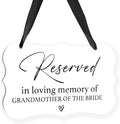 Acrylic Wedding Sign, Ring Bearer Sign, Reserved Seating Signs, for Grandmother of The Bride, Rustic Wedding Decor Signs, Acrylic Wall Art With Ribbon for Chairs Weddings Decor (White)