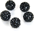 100pcs Adabele Grade A Suncatcher Crystal Rhinestone Pave Loose Beads 10mm Jet Black Polymer Clay Disco Ball Spacers Compatible with Shamballa All Craft Jewelry Making DB10-23